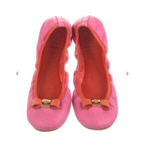Tory Burch Leather Bow Accents Ballet Flats
